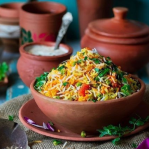 Veg Biriyani With Raita