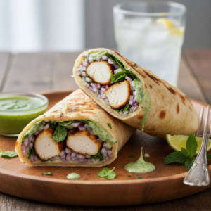 Chicken Kathi Roll (Butter Naan)