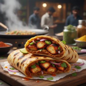 Chicken Tikka Tawa Roll (Butter Naan)